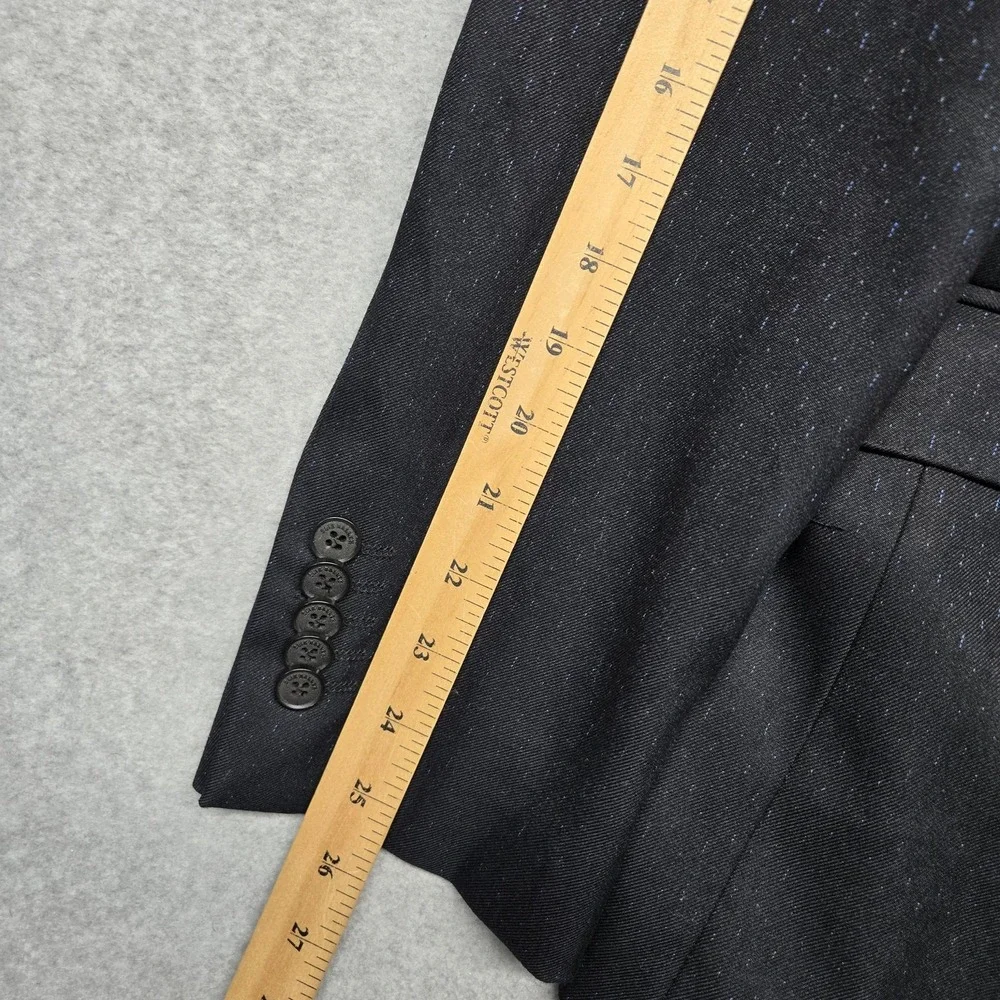 Elie Balleh Blazer Mens 42-44 Large Black Slim Fit 2 Button Sport Coat Jacket